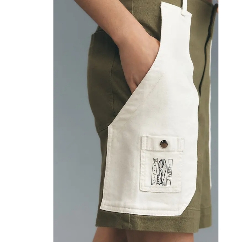 Maeve Two Tone Colorblock Utility Shorts Size 25 - Picture 3 of 6